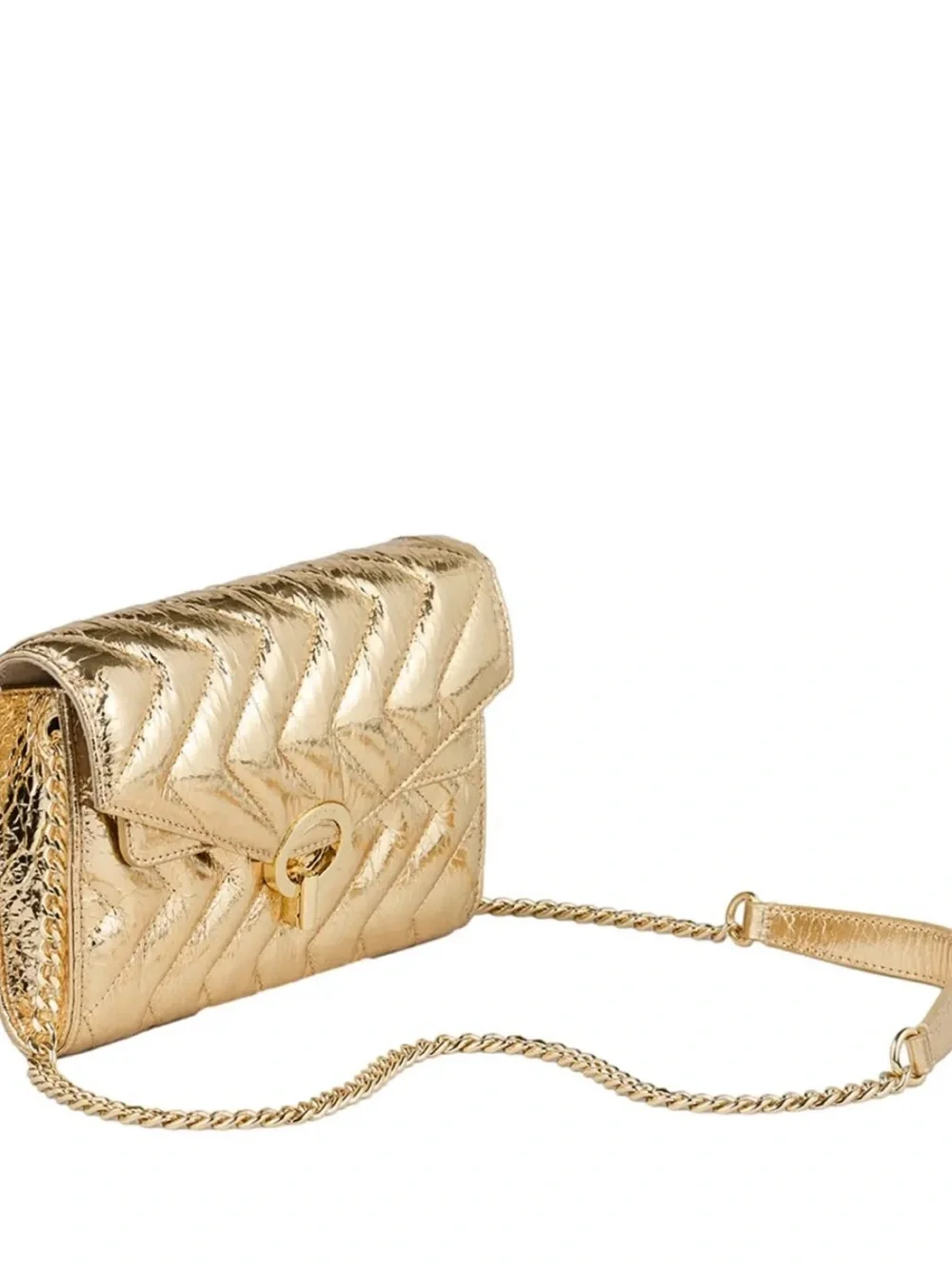 Sandro Yza Pocket Crackled Leather Clutch Brand New